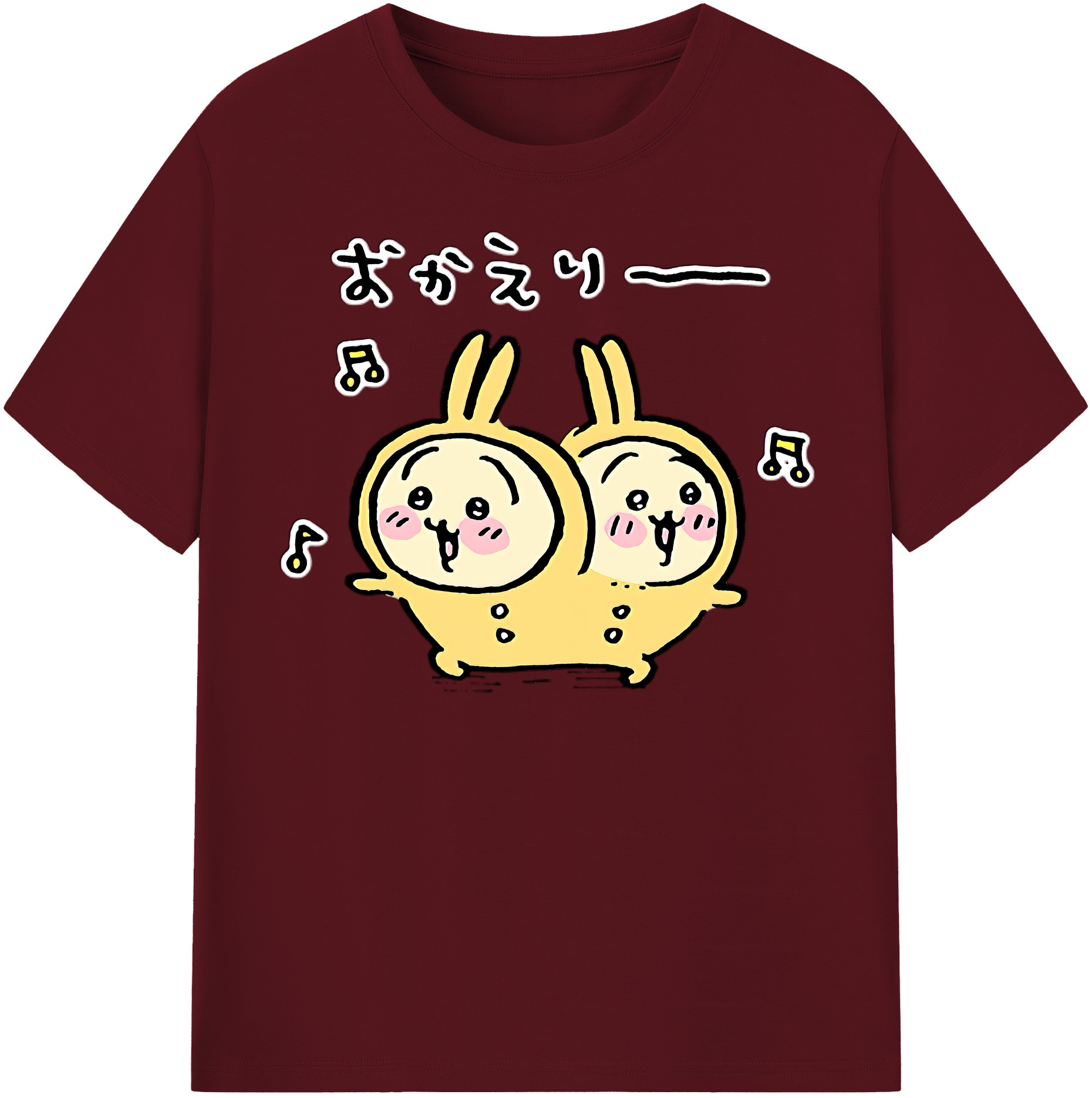 （画像用） ちいかわ うさぎ Chii-kawa usagi 綿100％半袖Tシャツ（フロントプリント）